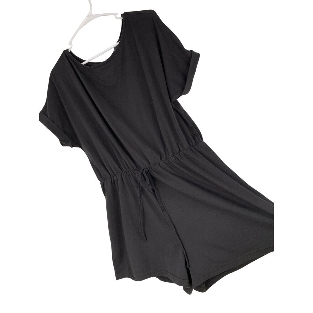 Shein Black Dolman Sleeve Romper L Casual Relaxed Shorts RAA10421 Summer
